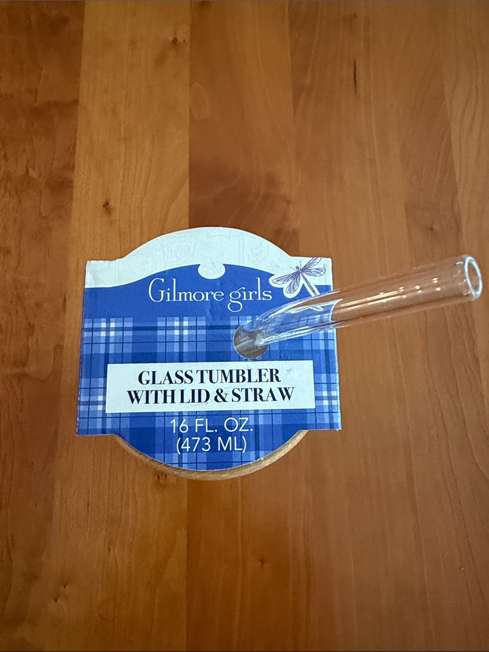 ☕ Gilmore Girls “Luke’s” 16 oz Glass Tumbler with Lid & Straw • NWT - Picture 2 of 8